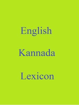 cover image of English Kannada Lexicon